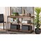Wholesale Interiors Baxton Studio Bardot Modern Industrial Walnut Brown Finished Wood and Black Metal 3-Tier Console Table